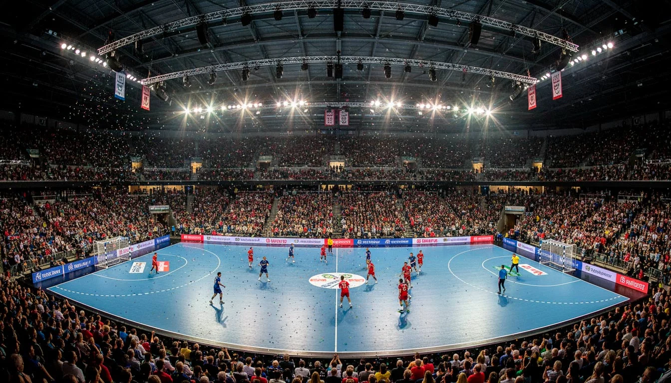 Handball-Finale in einer ausverkauften Arena mit Konfetti